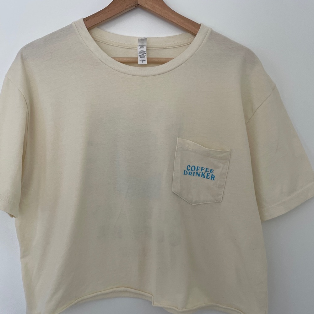 Graphic Cream Olympia Coffee T-Shirt with Pocket